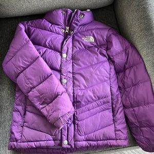 Purple north face winter jacket